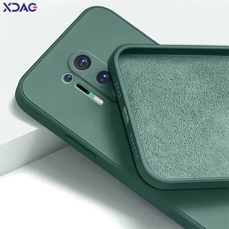 Premium Soft Silicone Waterproof Phone Case - Square Liquid Back Cover