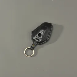 Deluxe Motorcycle Leather Key Case - Premium Adventure Bike Key Cover (Black)