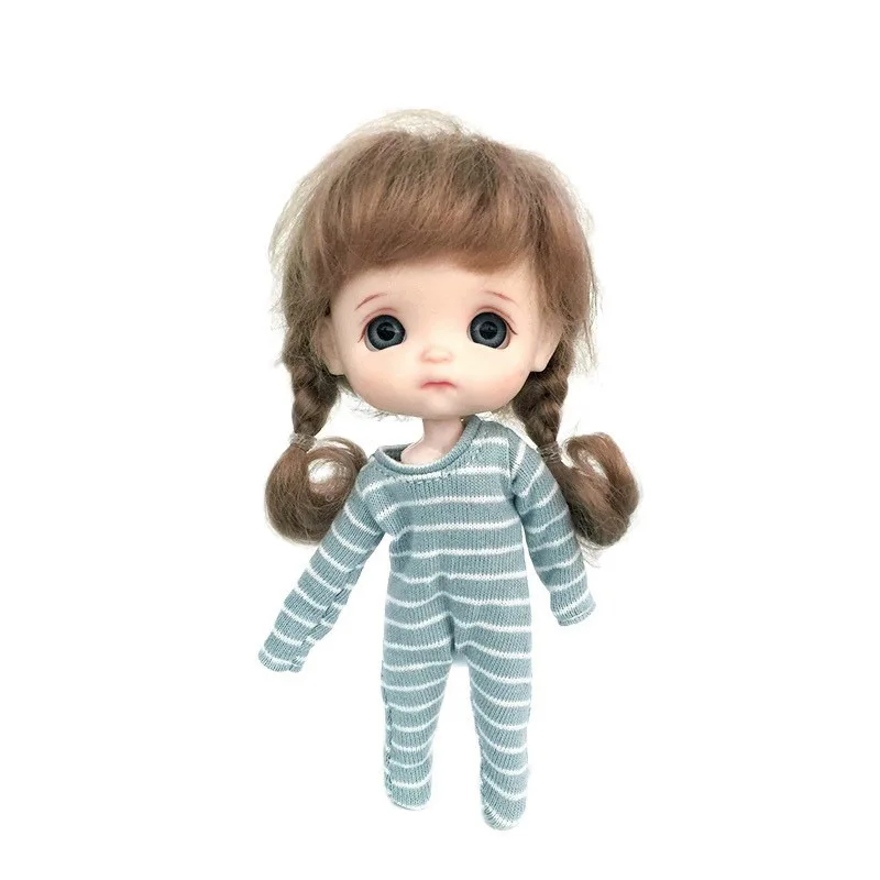 Cute OB11 Doll Nightdress Clothes Cartoon Doll Pajamas With Striped For Ob11, 1/12 Bjd, Gsc Obitsu Doll Clothing Accessories 5
