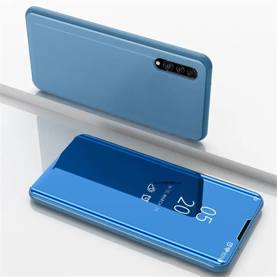 Leather Smart Mirror View Flip Phone Case - Elegant Protective Cover