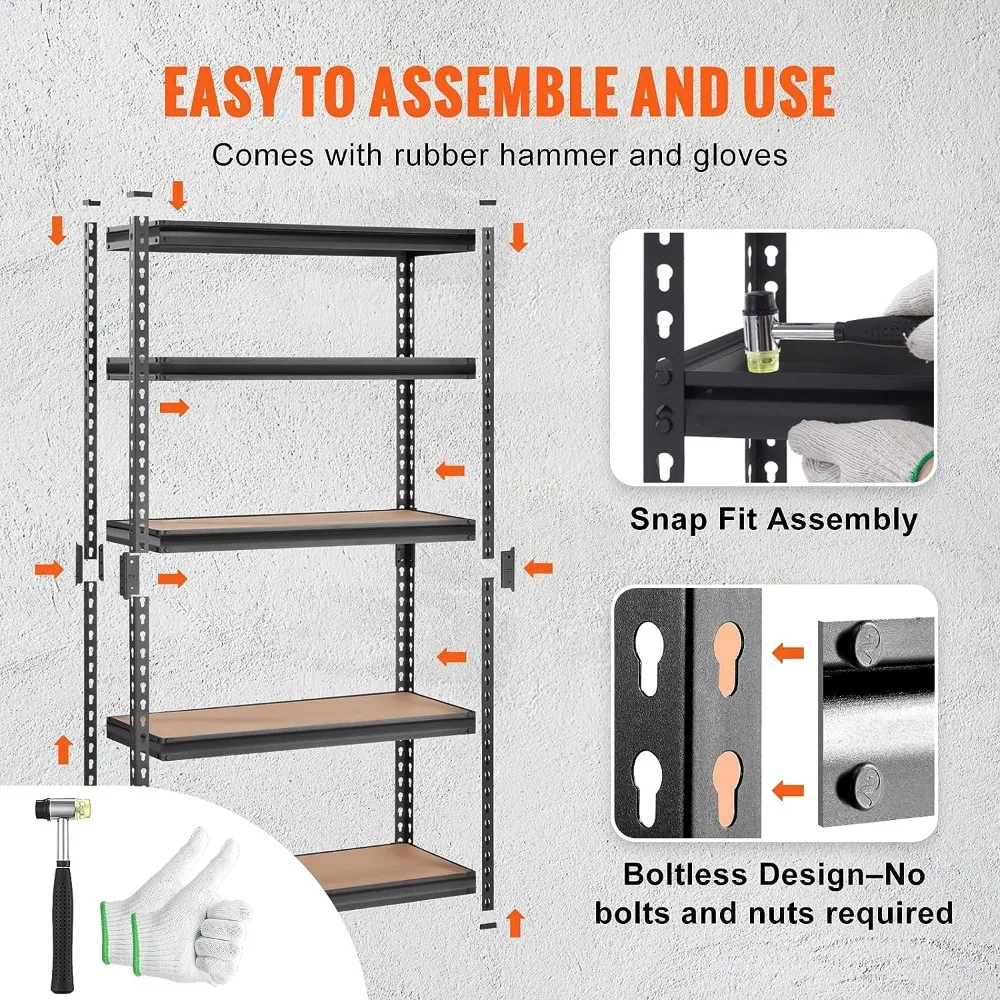 Étagères de rangement en métal T1, unité d'étagères de garage à 5 niveaux  réglables, RapDuty Evaluity Utility, organisation de stockage - AliExpress