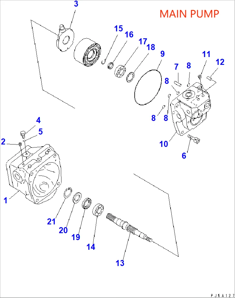 KOMATSU PC30UU-3 BOOM/ARM/BUCKET/BLADE/SWING CYLINDER KIT AND MAIN PUMP MAIN VALVE SWING MOTOR TRAVEL MOTOR SWIVEL JOINT KIT
