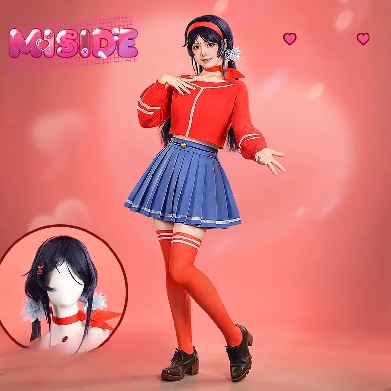Game MiSide Cosplay Mita Cosplay Costume Women Cute Dress Uniform Mita Cosplay Carnival Halloween Party Role Play Outfit