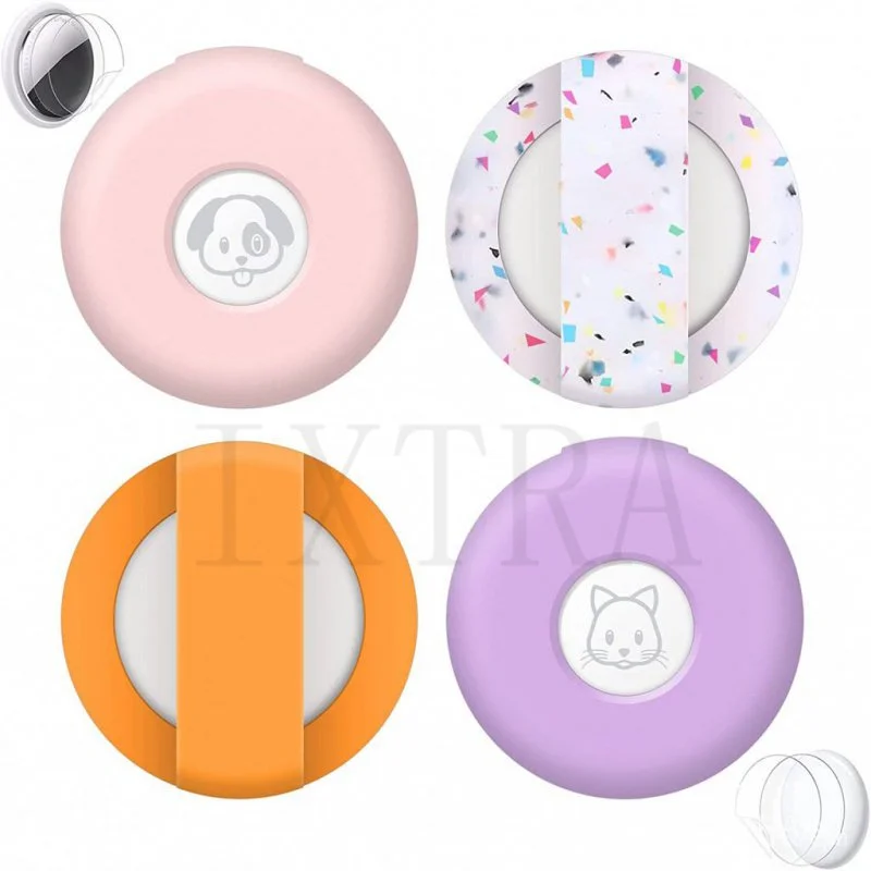 Airtag 개 목걸이 홀더, Apple Airtags용 실리콘 고양이 목걸이 케이스, 애완 동물 목걸이 루프와 호환되는 분실 방지 에어 태그 케이스 칼라 홀더; 배낭 액세서리