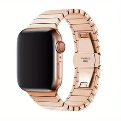 Premium Titanium Stainless Steel Watch Strap Band - Elegant Wristband Accessory for 38mm 40mm 41mm (Rose Golden)