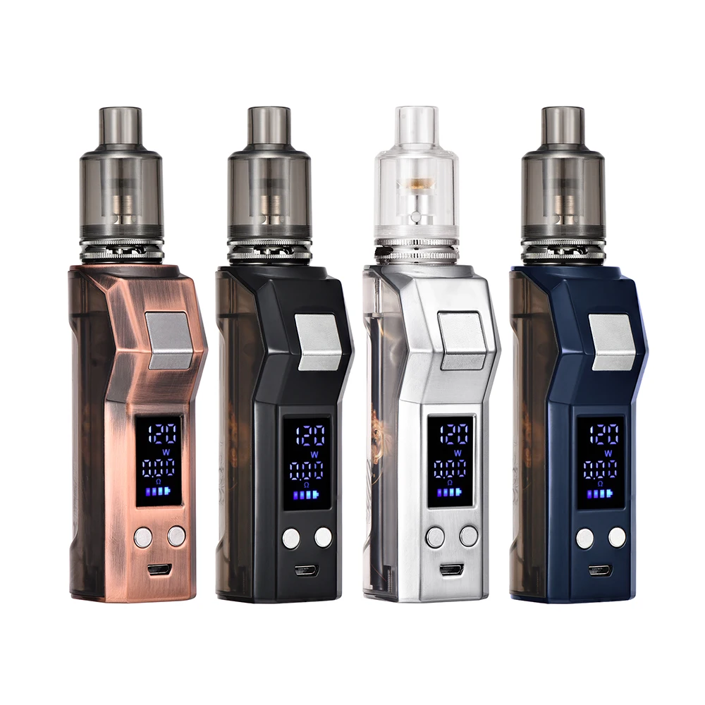 

Electronic Cigarette 120W Box Mod Vapes Kit 1800mah Battery 30W/60W/100W Power Adjust with 2.5ml Tank Vapor Vaporizer Vape smoke
