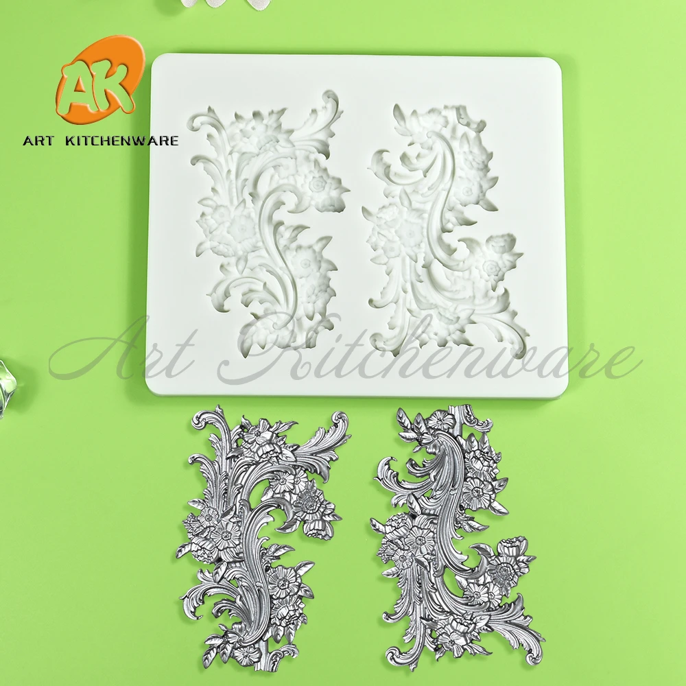 

European-style Classical Relief Design Silicone Mold Chocolate Fondant Cake Mould DIY Resin Clay Model Furniture Decoration Tool
