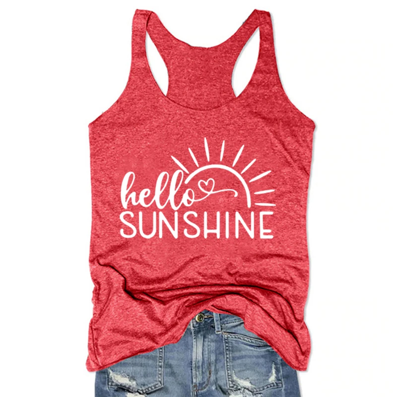 

Sunshine Tank Top Summer Tank Summer Tank Top Muscle Tank Womens Casual Sexy Tops Women Cute Top L