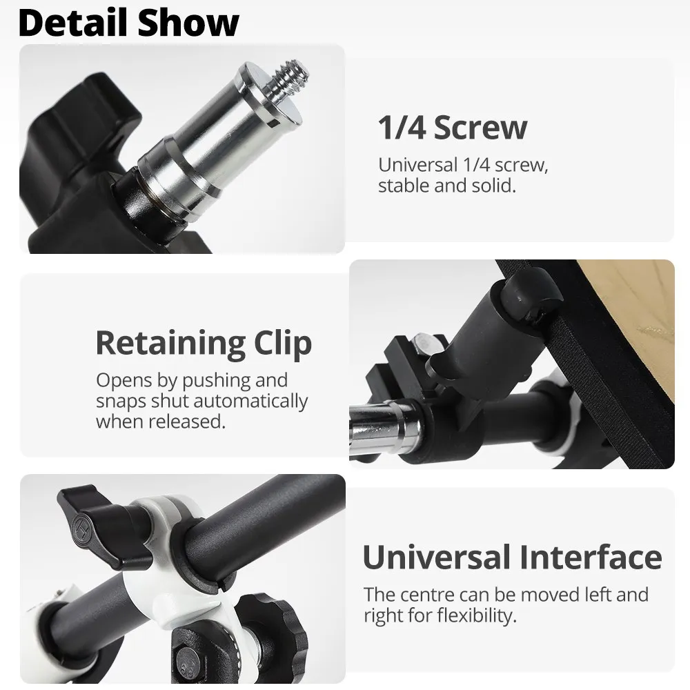 AMBITFUL AL-02 Pro photography Reflector bracket Bar with Telescopic Boom Arm Top Light Sandbag for Speedlite Mini Flash Strobe