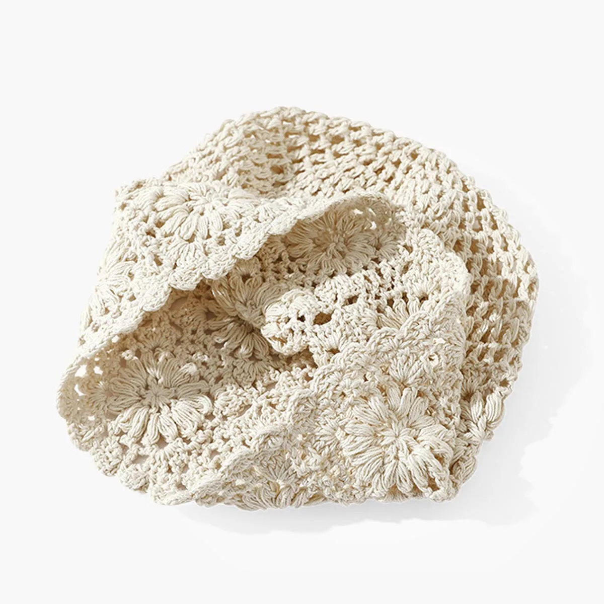 Women's Knitted Hats Japanese Handmade Woven Solid Color Simple Fashionable Sweet Verstaile Hats Hollowed Out Retro Pile Hats - 3