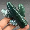 Natural Crystal Healing Stone Green Plant Moss Agate Cacti Crystal Point Moss Agate Crystal For Garden Decoration 1pcs 4