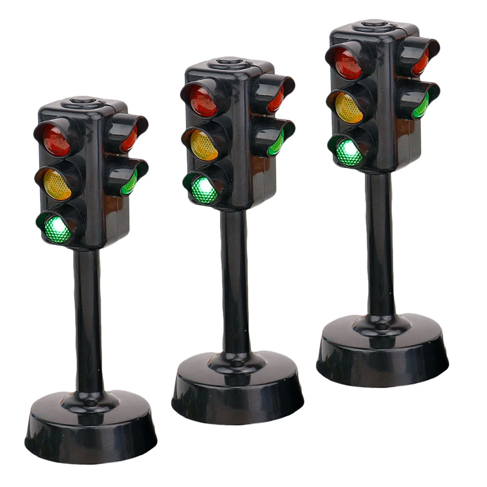 

Stobok Traffic Lights 3Pcs 4.5X4.5X11Cm Traffic Signals Lamp Toy Diy Traffic Signs Model Toys Traffic Light Toy Party