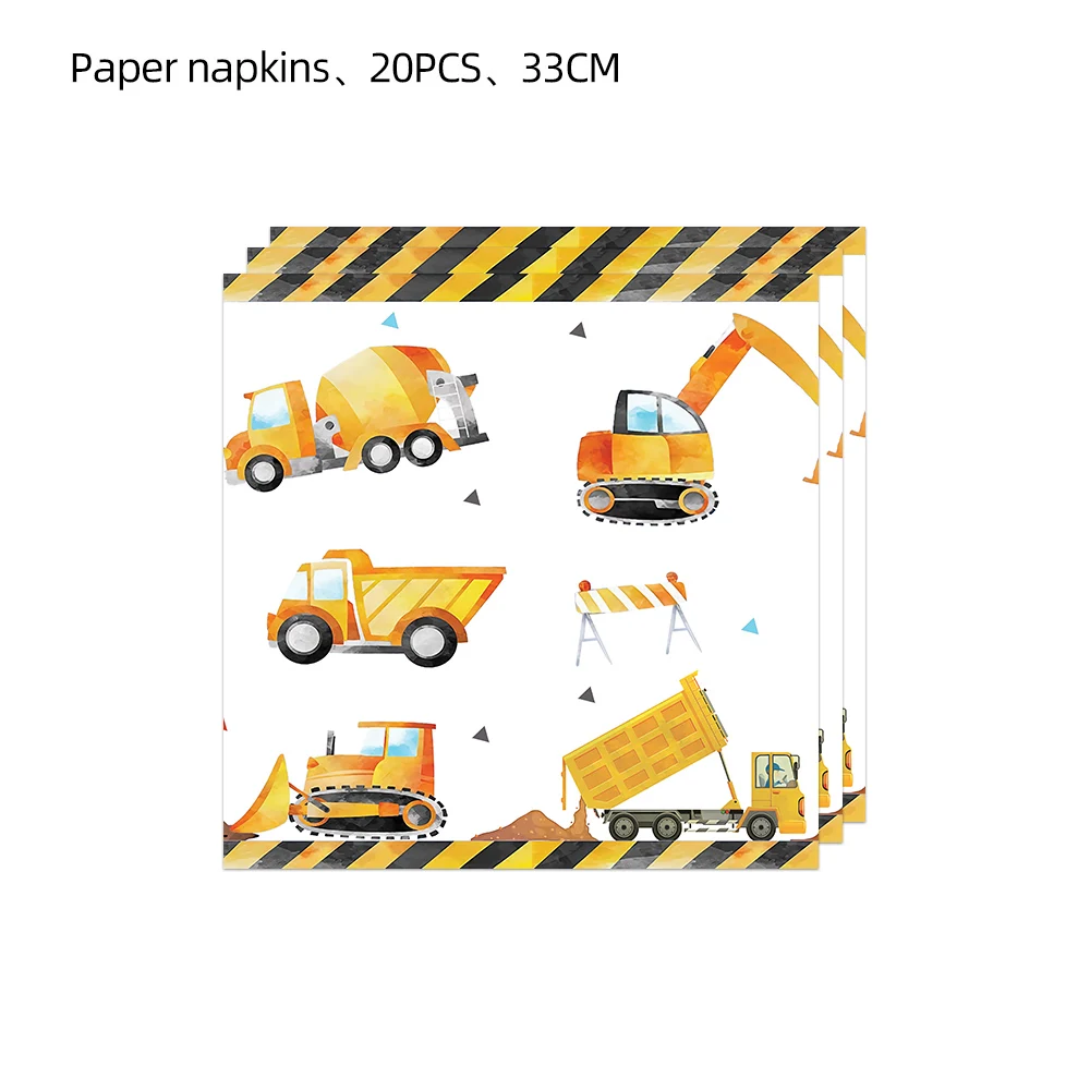 Geburtstags-Baumaschinen, Partydekorationen, Themensite, Fahrzeuge, Hintergrund, Ballonplatten, Kinder-Set, LKW, Banner, Traktor, Junge – Detail 7