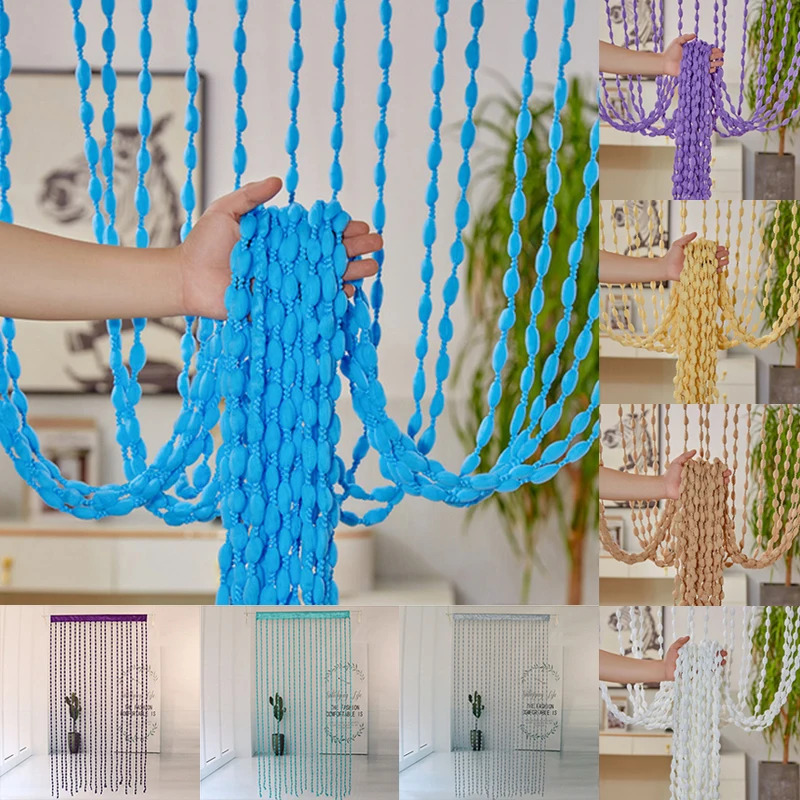Grand Rideau De Porte En Macramé Bohème - 90x180 Cm - Corde Coton/polyester Blanc