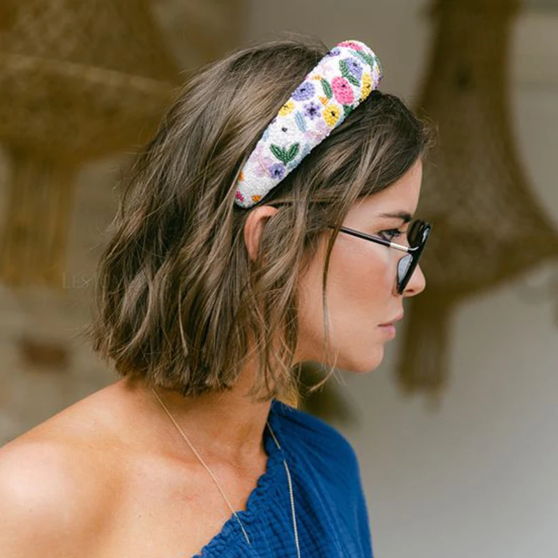 

Spring Summer Women Wide Edged Small Floral Headbands Increase Skull Height Fashionable Minimalist Sweet Hair Accessories