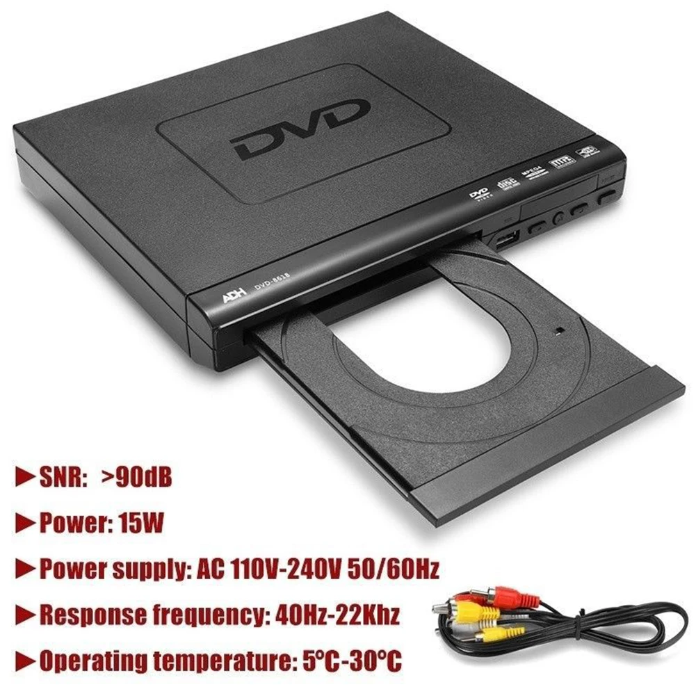 With Remote Control 110V 240V USB Input DVD Player Portable AV Output Video For TV Mini Home Entertainment Multimedia Children