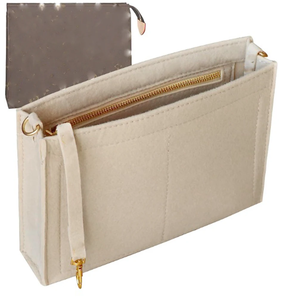 

ForToiletry Pouch 19 26 Inner Storage Purse Bags Felt Liner Makeup Insert Liner Bag Travel Organizer Premium Felt (Handmade/20 ）