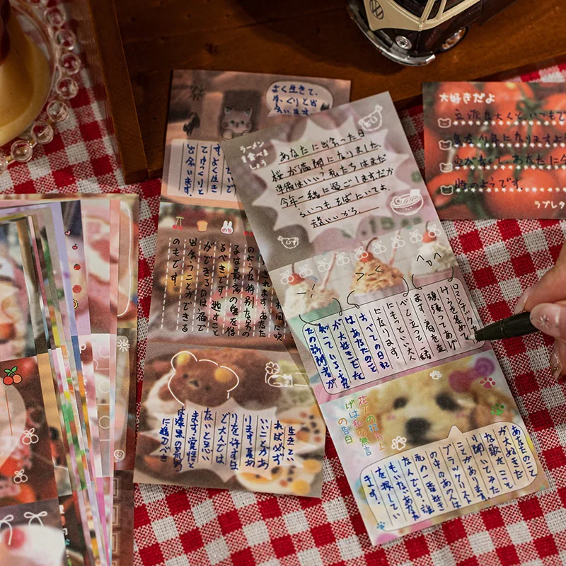 40pcs/lot Happy Notes Series Memo Pad Y2K Retro Decoration Scrapbooking Collage Material Message Note Paper School Stationery 3