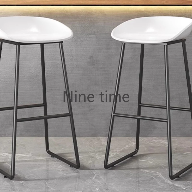 

Modern Minimalist Bar Chairs Metal Black Industrial Outdoor Waterproof Bar Stool Minimal White Sillas Para Comedor Furniture