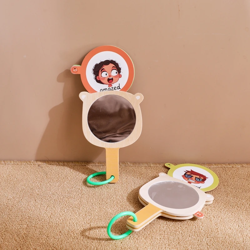 Baby Holz Montessori Emotionale Bewusstsein Spiegel Spielzeug Frühen Kindheit Bildung Sensorischen Spielzeug Kindergarten Lehrmittel Geschenk – Detail 27