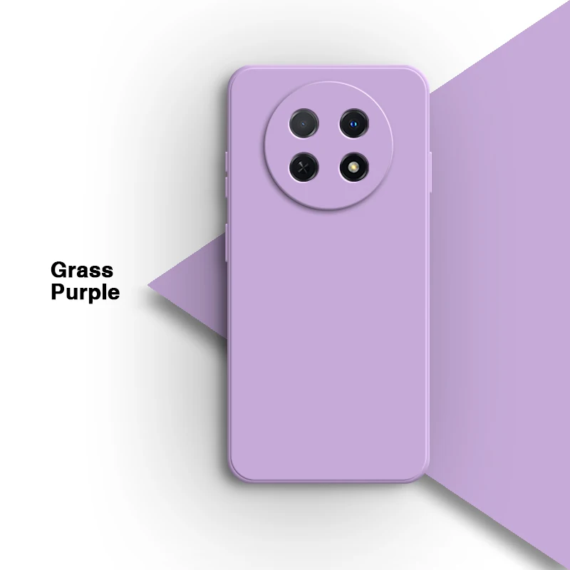 Solid Color Soft Liquid Silicone Phone Case - Simple Design Back Cover