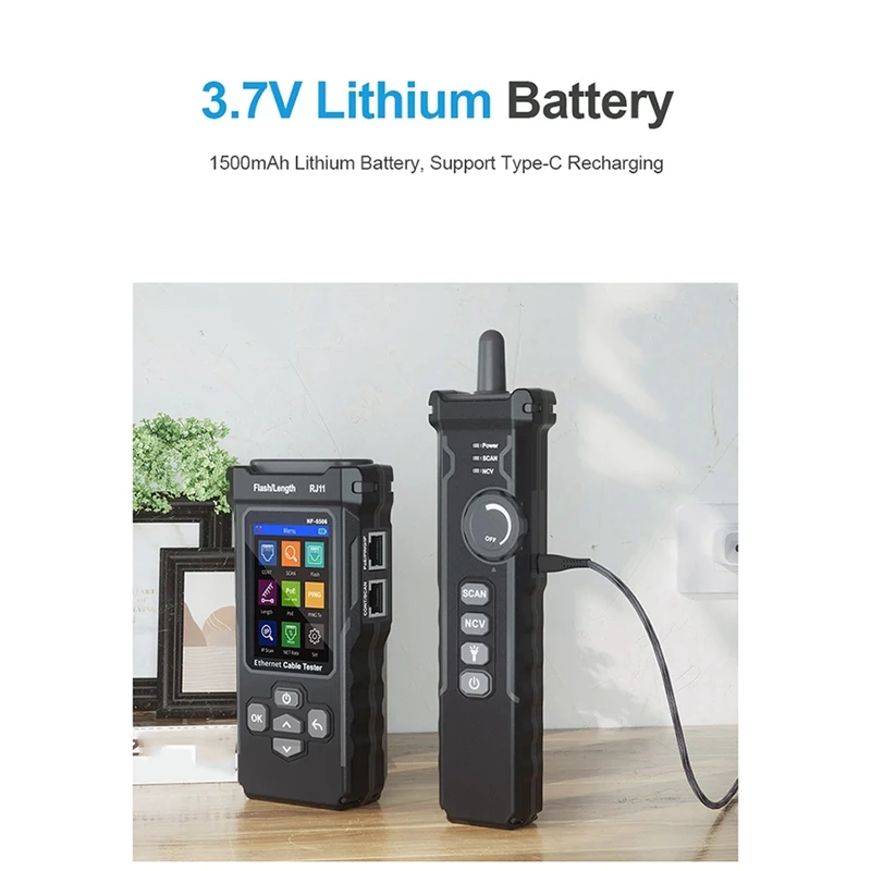 A01F-NF-8506 Network Cable Tester Supports Test/IP Scan/Network Port Speed Multifunction Cable Tracker Finding Tool