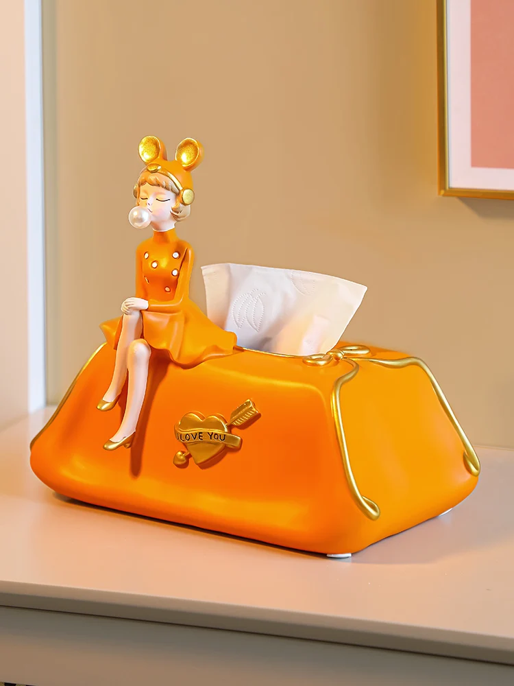 Girl's Tissue Box Decoration Living Room High-End Coffee Table Storage Creative Home Paper Extraction |