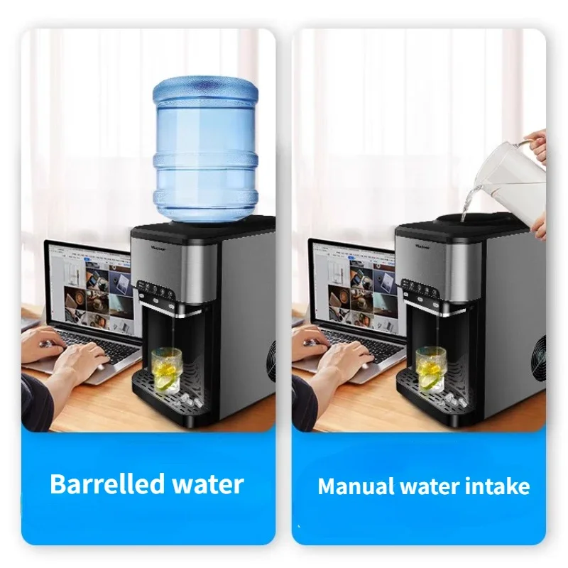 220V Quick Ice Maker Machine Commercial Home Use Cold and Hot Water Dispenser Small Vertical Ice Cube Maker Machine Cocina 3