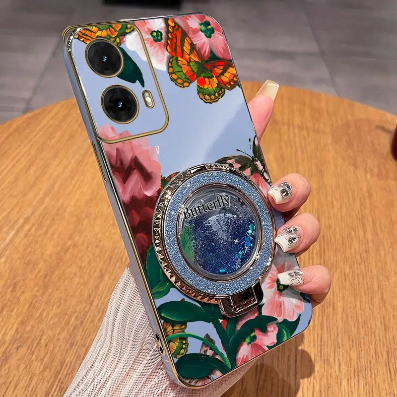 Colorful Butterflies Plating Phone Case Cover