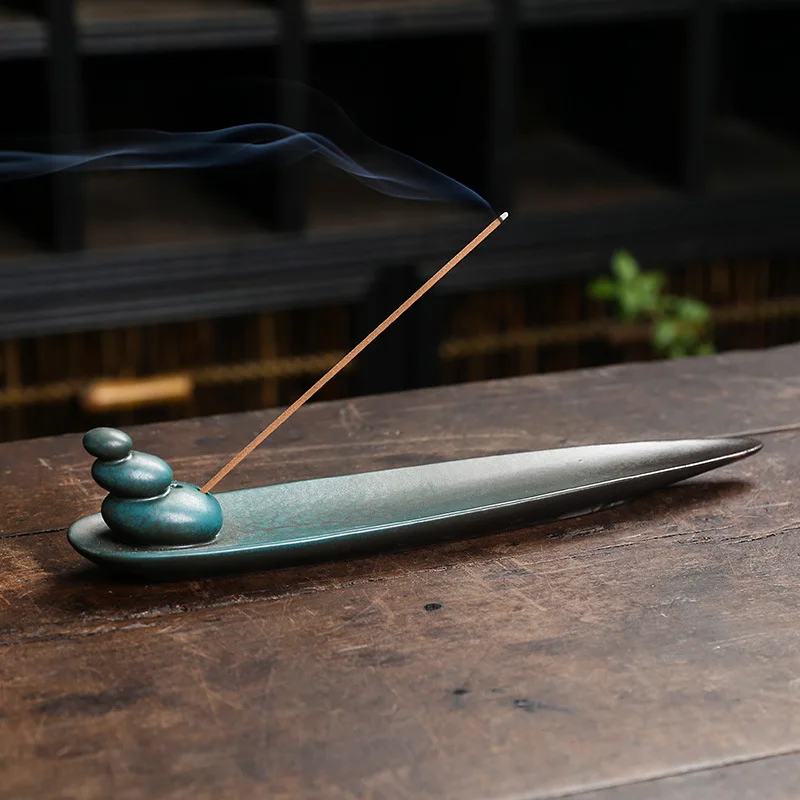 Creative Kiln Change Ceramic Incense Inserting Wire Incense Furnace Home Craft Gift Stone Alpine Flowing Water Aromatherapy Base