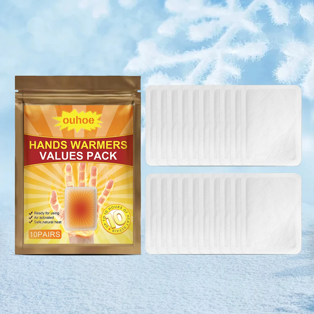 Disposable Hand Warmer Self-Adhesive Hand Heating Pad Long Lasting Winter Warm Paste Stick Winter Supplies