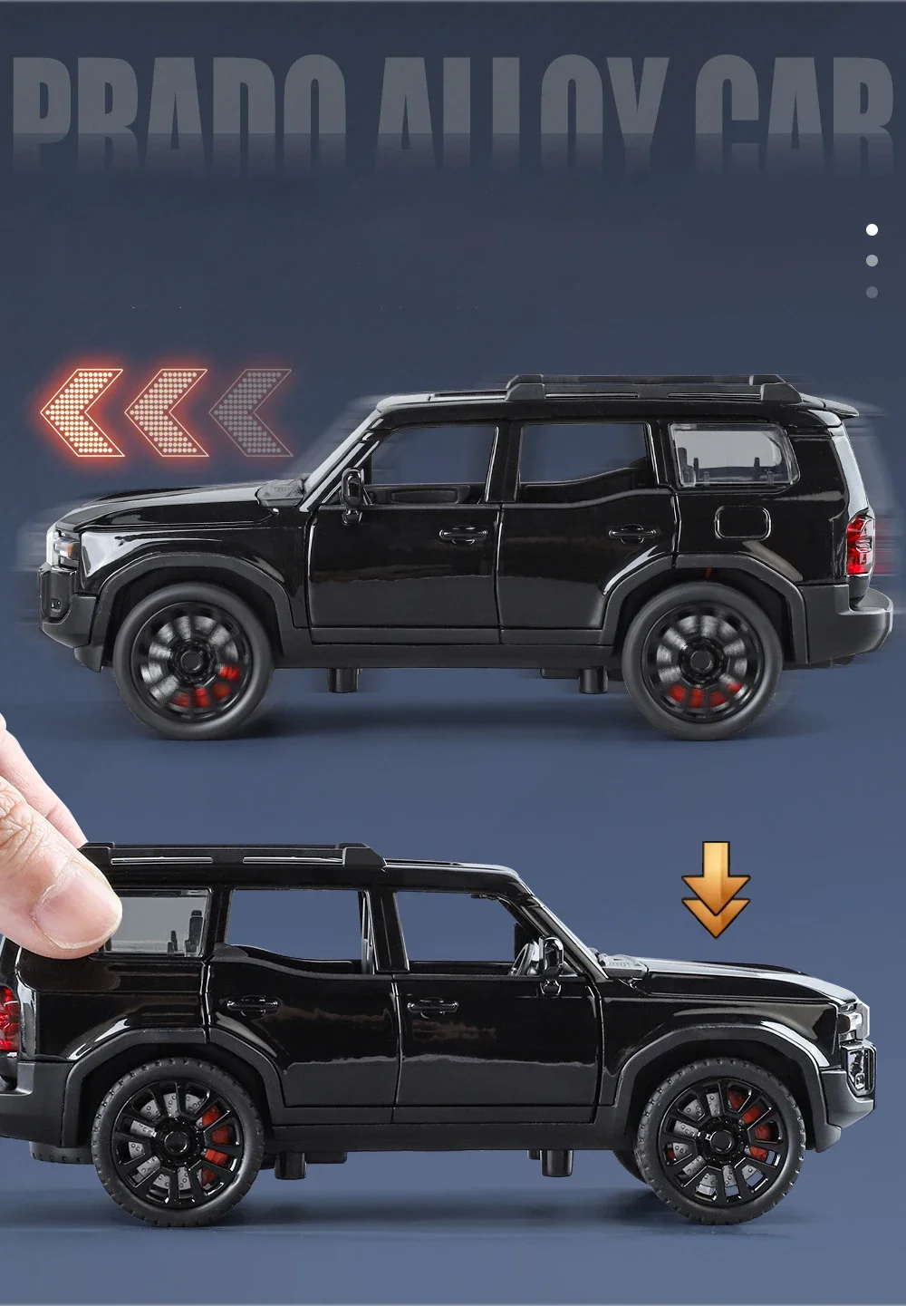 1:32 Toyota Land Cruiser Prado Suv Alloy Die Cast Toy Car Model Sound And Light Children'S Toy Collectibles