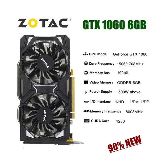 1060 Gaming Tarjeta GrÃ¡fica Zotac Gtx 1060 6gb Tarjeta Gráfica