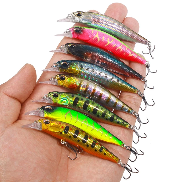 7.5cm 5.1g Minnow Fishing Lure 3D Eyes Plastic Hard Bait