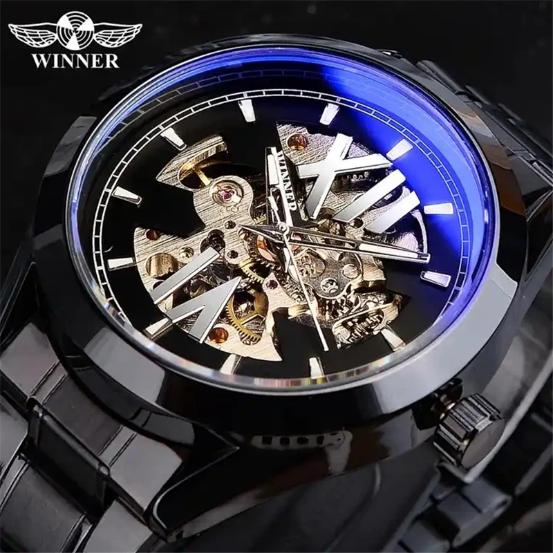 Winner A2 New Male Watches Business Automatic Mechanical Tourbillon Men's Wristwatches Top Brand Luxury Watch Men