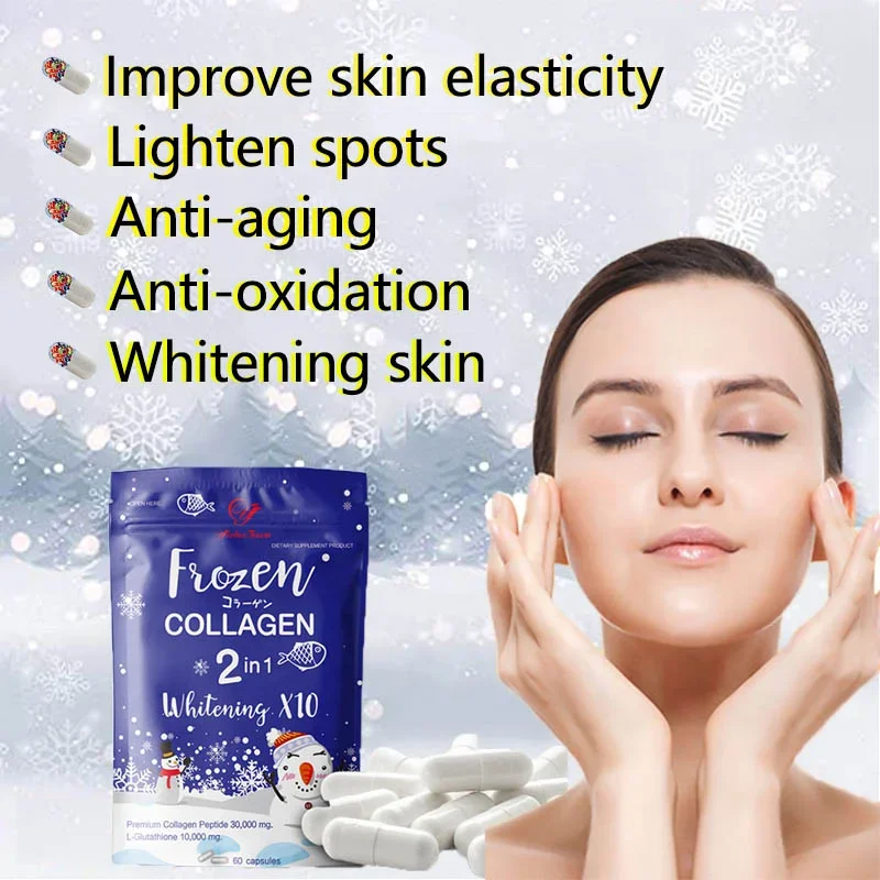

2Pc Frozen Collagen Peptide 2in1 Capsule Collagen Care Wrinkles Eliminate Acne Pits and Continue Taking
