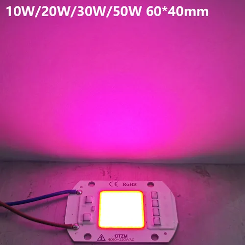 실내 식물 묘목 성장 및 꽃용 수경재배 칩, 전체 스펙트럼, Cob led, AC220V10w, 20w, 30w, 50w, 380-840nm, 1 개 6