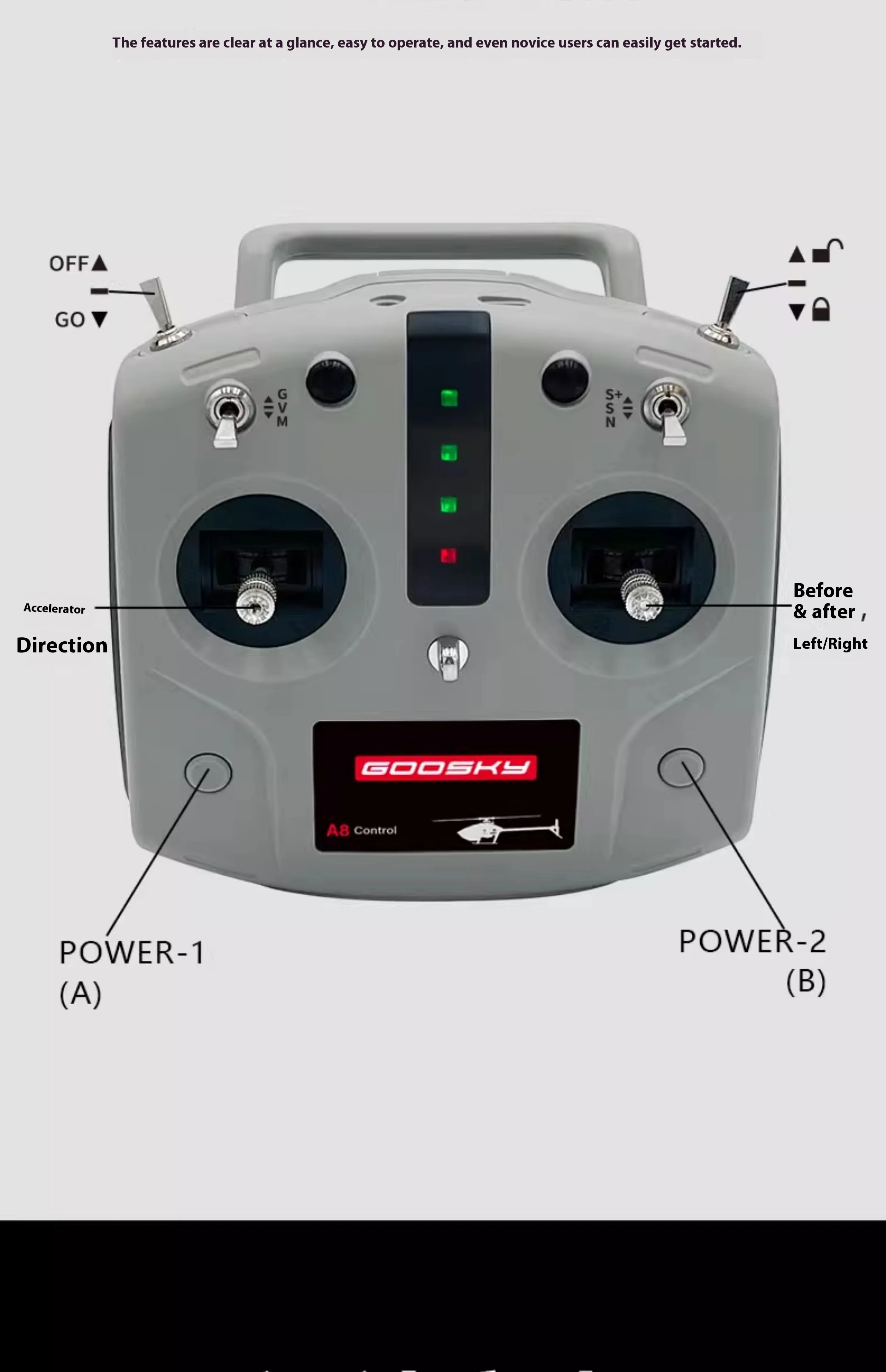 Sd2d3505618f84d1fba8994d974317ed3E BNF GOOSKY E2 GPS 헬리콥터 스마트 UH-1Y 스케일 RC 드론 자율 비행 6G 안정화 LED 내비게이션 원격 제어 장난감