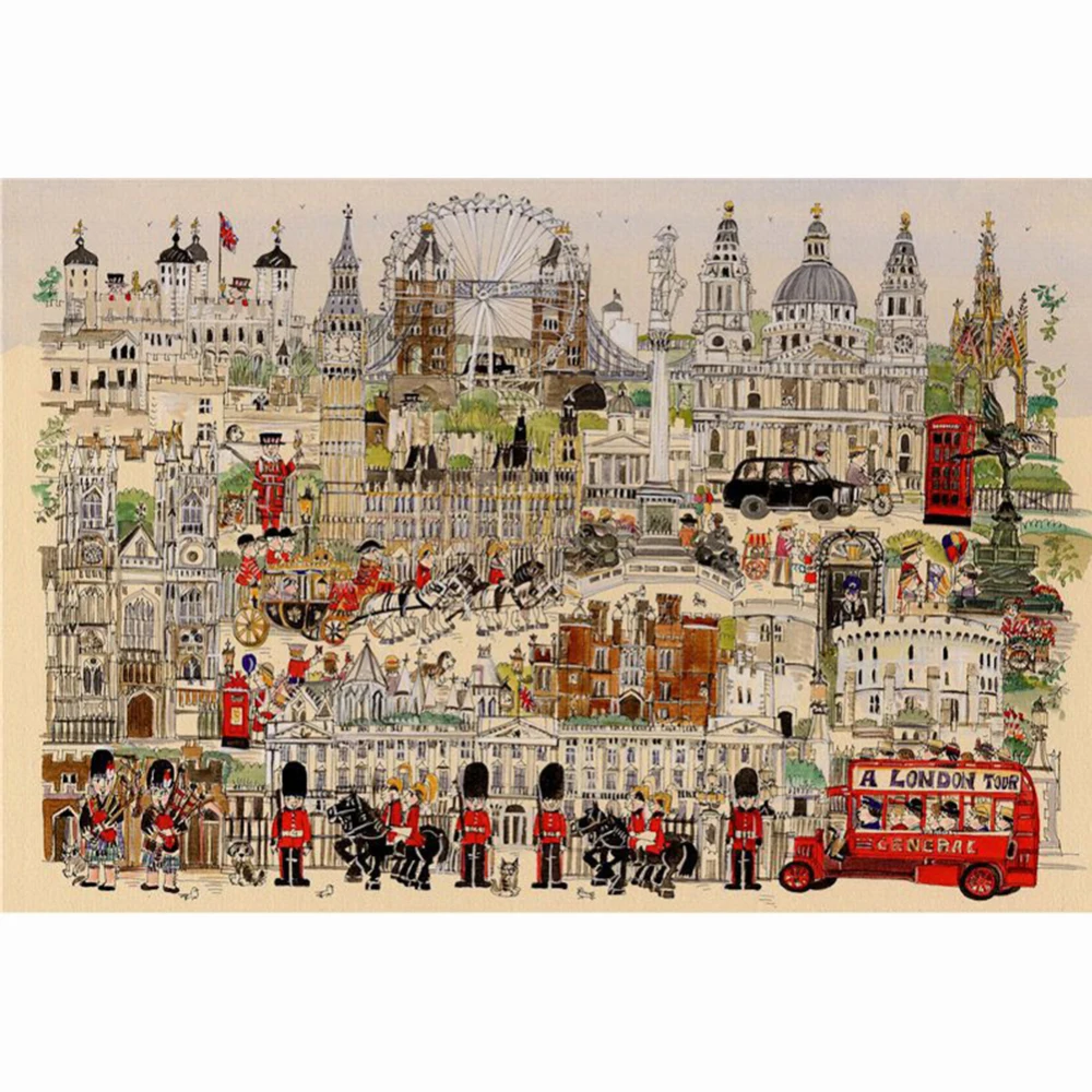 Jigsaw Puzzles 1000 Pieces Famous Landscape Painting Art Puzzles Decompression Toys for Adults Family Games Home Decoration Gift 6
