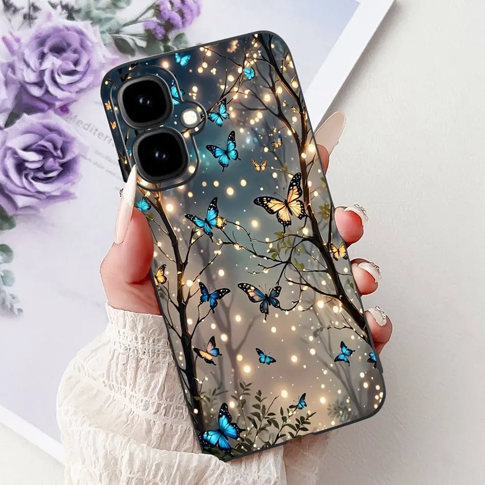 Elegant Floral Butterfly Soft Silicone TPU Phone Case