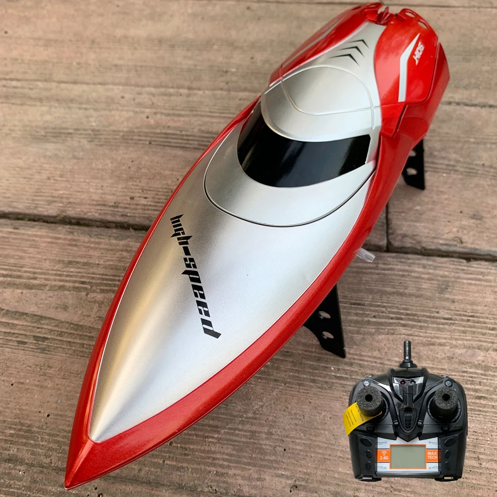 TKKJ Remote Control Racing Boat Speed Fast 30km/h 2.4G 4CH H106  for Hobbies Kids Adults on Lake Pool Seas 4