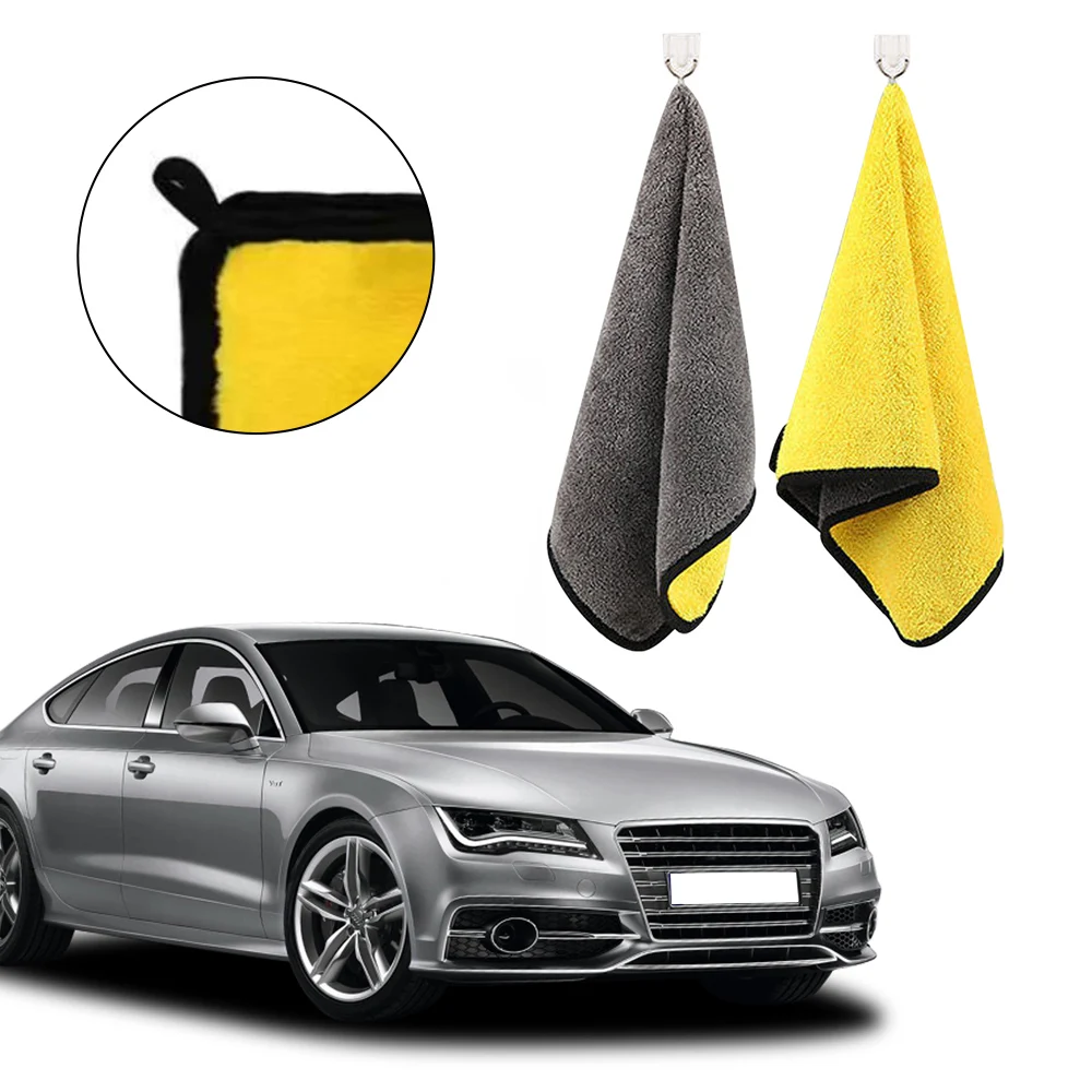 Microfiber Cleaning Towel Thicken Soft Drying Cloth Car Body Washing Towels Double Layer Clean Rags Auto Accessories 30/40/60cm microfiber towel cleaning cloth microfiber cleaning cloths microfiber car towel microfiber towels microfiber washing towel car washing towel car drying towel fiber car wipes drying cloth