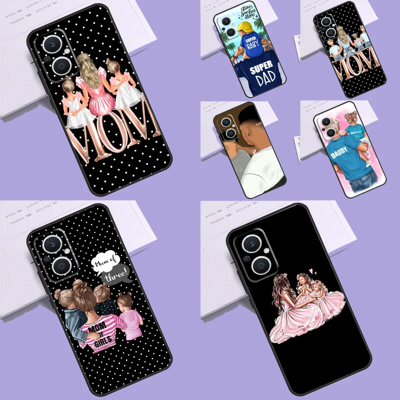 Super Dad Mom Baby Girl Twin Case Per Oppo Reno 8 Lite 4 5 6 7 Reno 10 Pro 8T 4Z 5Z Find X2 X3 Lite Neo X6 X5 Pro Cover