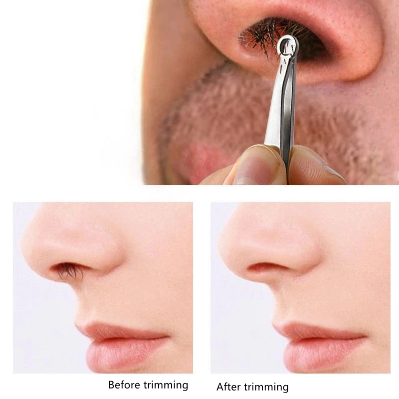 Manual Nose Hair Trimmer Stainless Steel Nose Hair Scissors Nose Hair Shears Circular Ring Design Scissor Men Women
