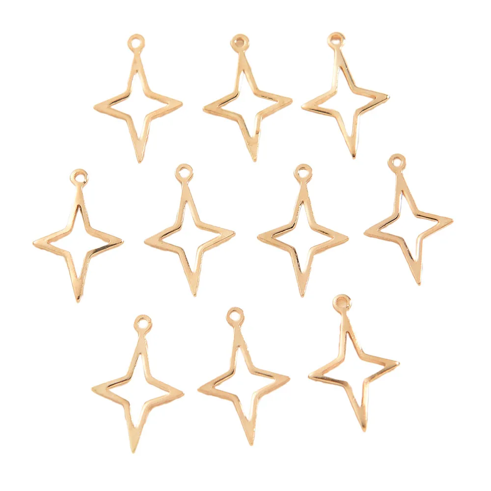 

WZNB 10Pcs 16x10mm Star Frame Charms Meteor Alloy Pendant for Jewelry Making Handmade Earrings Bracelet Necklace Diy Accessories