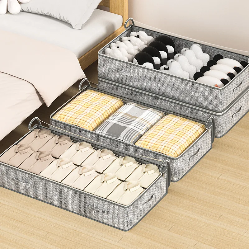 1/3/5PCS Clothes Quilt Storage Bag Underbed Organizer Large Capacity Quilt Storage Box Foldable Storage Bag Dust Tote 3