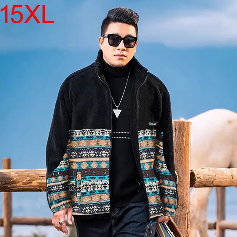 

Winter Hoodies Men Jackets Fat Standing Collar Thickened Cardigan 14XL 15XL 200kg