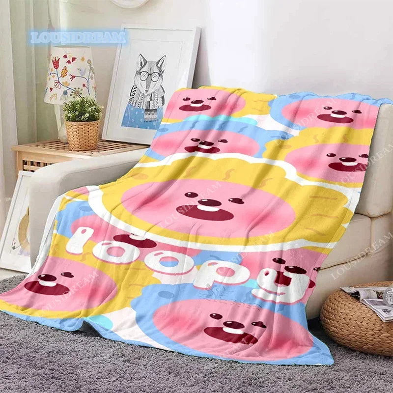 

Loopy animation Throw Blanket Soft Flannel Thin Blankets for Bed Sofa Cover Bedspread Home Deco picnic blanket noon break a1