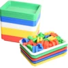 Plastic Art Trays Multicolor Activity Tray Tea Organizer Serving Tray for Crafts DIY Projects Painting,Beads Organizing Supply 1