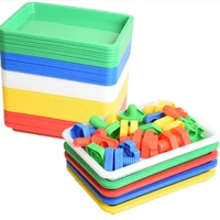 Plastic Art Trays Multicolor Activity Tray Tea Organizer Serving Tray for Crafts DIY Projects Painting,Beads Organizing Supply 1